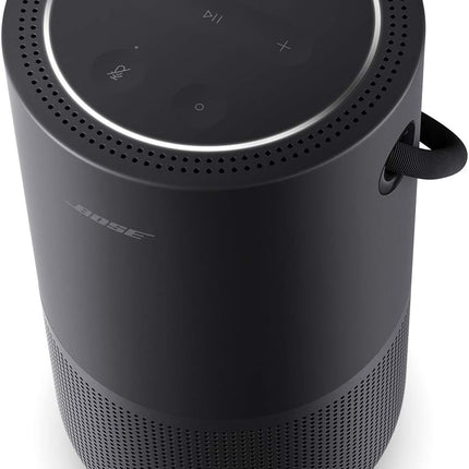 Black Bose speaker on a white background